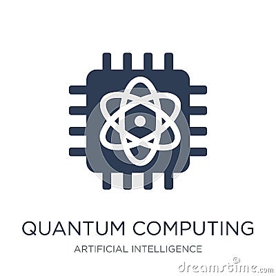 Quantum computing icon. Trendy flat vector Quantum computing ico Vector Illustration