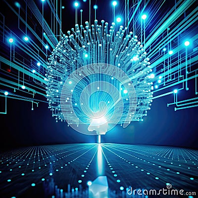 Quantum Computing Meets Big Data: Scientist Exploring Multidimensional Data Structures Stock Photo