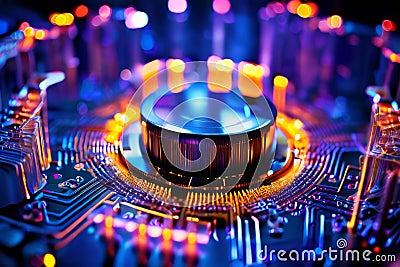 quantum computing waste analysis engine uses quantum computing t Cartoon Illustration