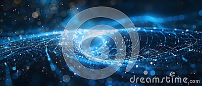 Quantum Data Streams in Harmonic Flux. Concept Quantum Mechanics, Data Integration, Harmonic Flux, Stock Photo