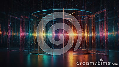 Quantum Encryption: Illuminating the Path to Unbreakable Data Security with Quantum Keys Stock Photo