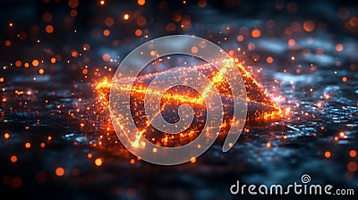 Quantum encryption symbolizing secure communication through qubits and superposition in a digital environment Stock Photo
