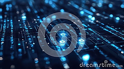 Quantum encryption technology ensuring ultra-secure communication between devices Stock Photo