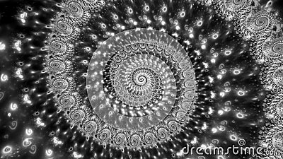 Quantum fractal spiral black and white effect Stock Photo