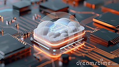 Quantum internet secure cloud computing Stock Photo