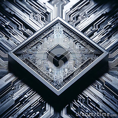 Quantum Leaps in AI Microprocessor Technology Stock Photo