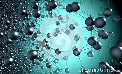 Chemical Structure. Molecules and chemical bonds Cartoon Illustration