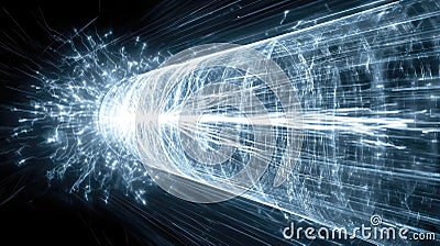 Quantum mechanics and gravity theory challenge our understanding of space time structure Stock Photo