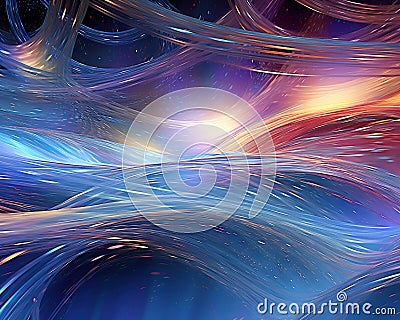Quantum Mirage is an abstract mirage-like landscape that combines the ethereal realm of quantum bits. Stock Photo