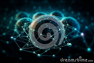 Quantum network concept. Advanced High-Tech Concept Stock Photo