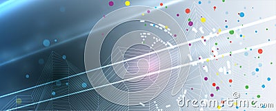 Quantum processing. Deep learning artificial intelligence. Future new technology for business or science presentation Stock Photo