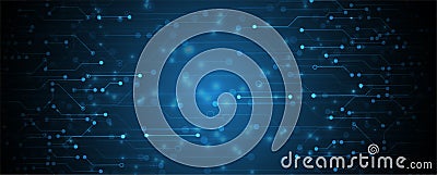 Quantum processing. Deep learning artificial intelligence. Future new technology for business or science presentation Vector Illustration