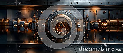 Quantum-Secured Vault: The Pinnacle of Minimalist Security. Concept Security, Quantum Computing, Stock Photo