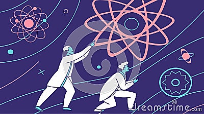 Quantum superposition symbol. Physics concept, quantum mechanics vector design Generative AI Vector Illustration