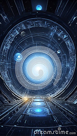QuantumQuotient Expedition: DataEclipse's Tomorrow Unveiled. AI generate Stock Photo