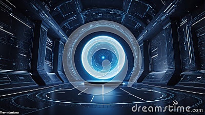 QuantumQuotient Nexus: DataEclipse Odyssey's Tomorrow Gateway. AI generate Stock Photo
