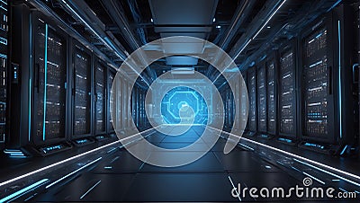 QuantumQuotient's Data Resonance: A 3D Symphony Unleashed. AI generate Stock Photo