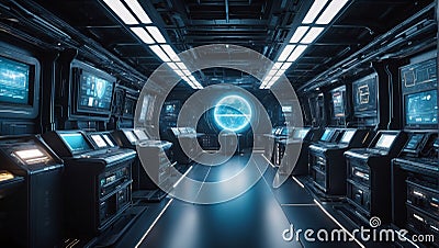 QuantumQuotient Symphony: A Hyperrealistic Overture to Tomorrow's Data Frontier. AI generate Stock Photo