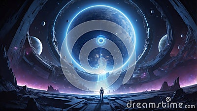 QuantumQuotient Unleashed: DataEclipse's Odyssey Beyond. AI generate Stock Photo