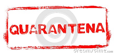 Red stencil frame: Quarantine banner in italian language Stock Photo