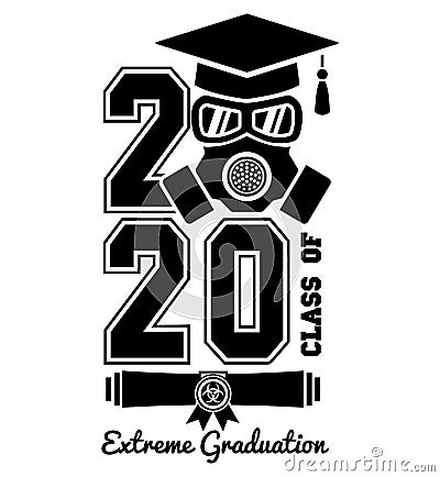 2020 quarantine graduation class Vector Illustration