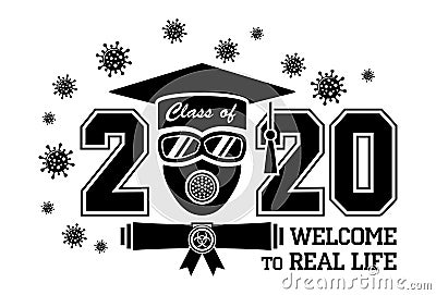 2020 quarantine graduation class Vector Illustration