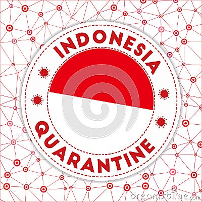 Quarantine in Indonesia sign. Vector Illustration