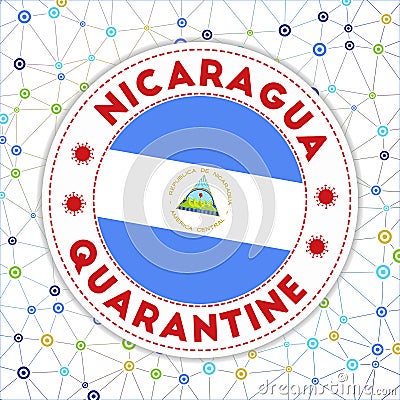 Quarantine in Nicaragua sign. Vector Illustration