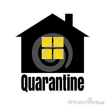 Quarantine sign on white background Stock Photo