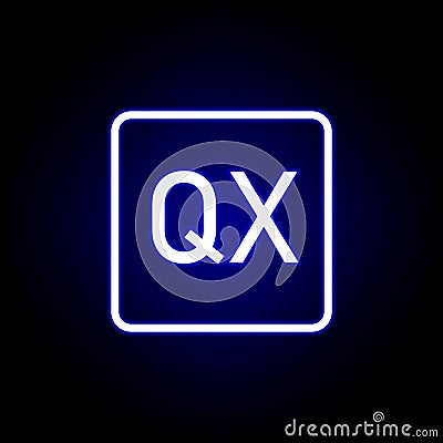 Quark icon in neon style. Can be used for web, logo, mobile app, UI, UX Vector Illustration