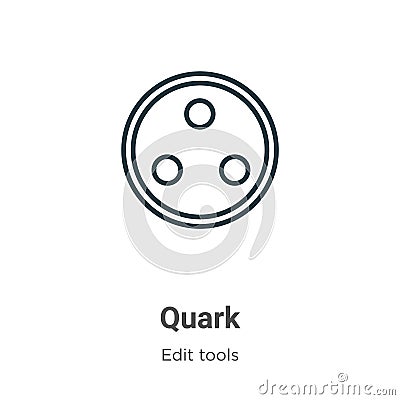 Quark outline vector icon. Thin line black quark icon, flat vector simple element illustration from editable edit tools concept Vector Illustration