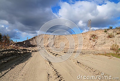 Quarry sand mining Stock Photo