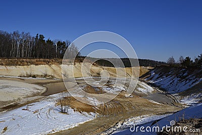 Quarry for sand mining Stock Photo