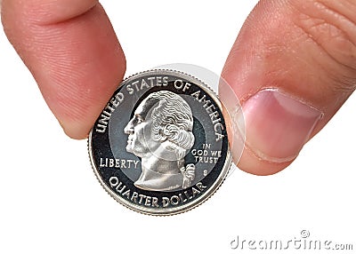 Quarter dollar coin Stock Photo