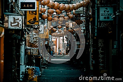 Quarter of the early morning of Yokohama Chinatown Editorial Stock Photo