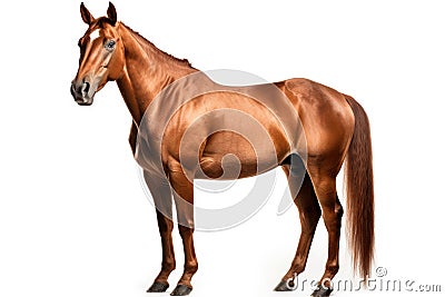 Quarter Horse Horse On White Background. Generative AI Stock Photo