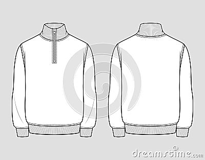 Quarter zip sweatshirt Vector Illustration