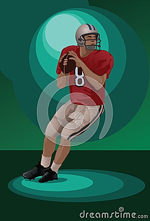 A Quarterback Making A Pass Stock Photo