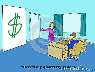 Quarterly Report Stock Photo