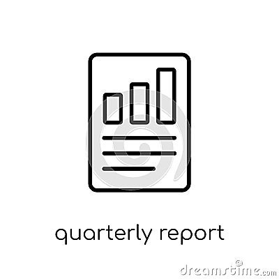 Quarterly report icon. Trendy modern flat linear vector Quarterly report icon on white background from thin line business collect Vector Illustration