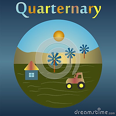 The modern Quaternary period in the history of the Earth. Vector Illustration