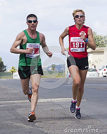 QUARTU S.E., ITALY - April 21, 2013: Fourth marathon of solidarity - Sardinia Editorial Stock Photo