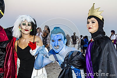 QUARTU S.E., ITALY - August 2, 2015: Beach Cosplay Party - costume parade held at the Marlin Club of Poetto Beach - Sardinia Editorial Stock Photo