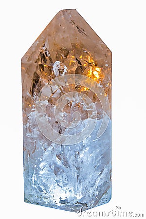 Healing Quartz crystal stone closeup Stock Photo