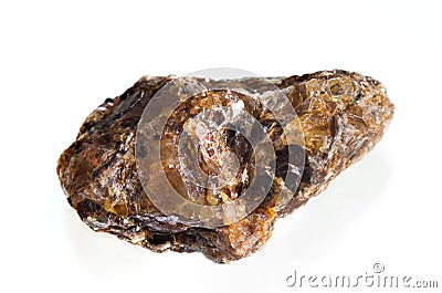 Quartz crystal envolved by muscovite and biotite minerals Stock Photo