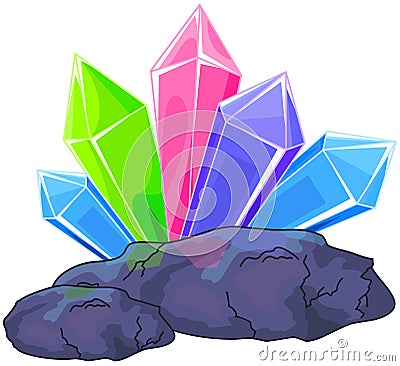 Quartz crystal Vector Illustration