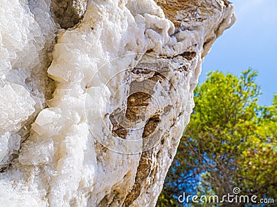 Quartz crystals on the beach of Greek peninsula Pelion, Magnesia. Stock Photo