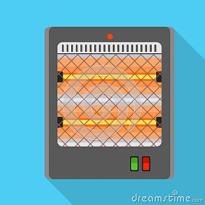 Quartz heater icon, flat style Vector Illustration