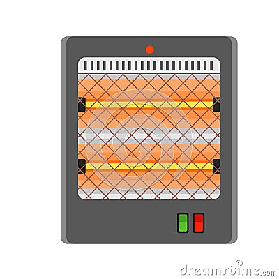 Quartz heater icon, flat style Vector Illustration