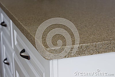 Quartz Kitchen Counter Top Stock Photo